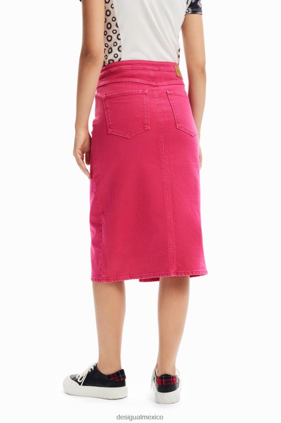 Desigual mujer falda de mezclilla con abertura VZ26R032 ropa