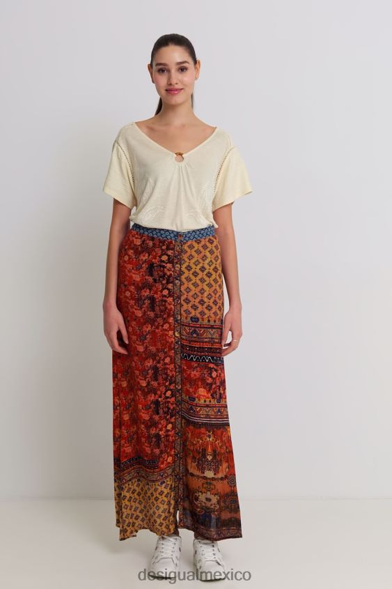 Desigual mujer falda larga de flores VZ26R01133 ropa