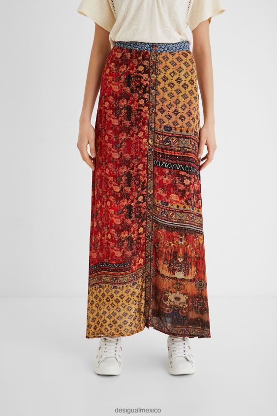 Desigual mujer falda larga de flores VZ26R01133 ropa
