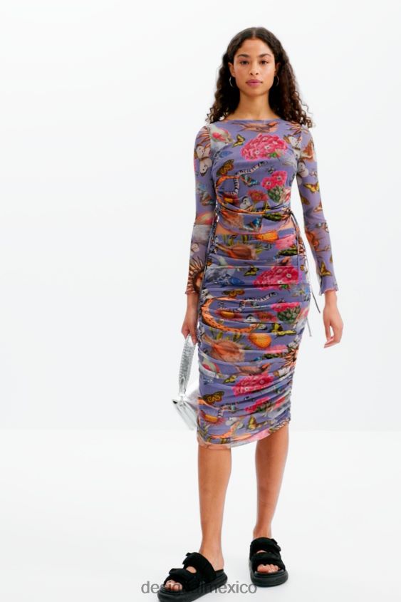 Desigual mujer falda midi ajustada de tul VZ26R0485 ropa