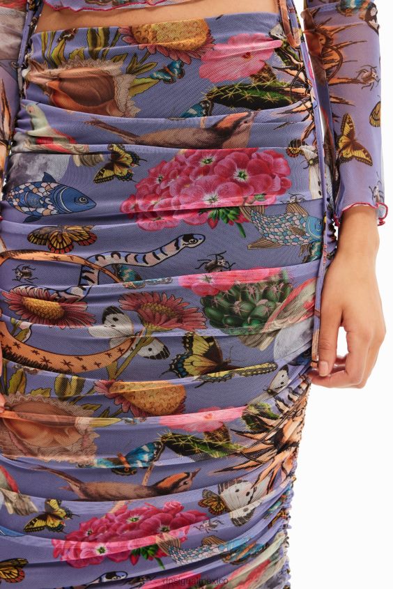 Desigual mujer falda midi ajustada de tul VZ26R0485 ropa