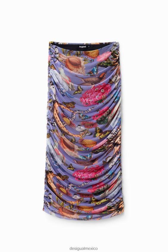 Desigual mujer falda midi ajustada de tul VZ26R0485 ropa