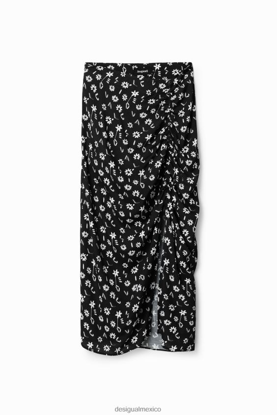 Desigual mujer falda midi con abertura floral VZ26R0760 ropa