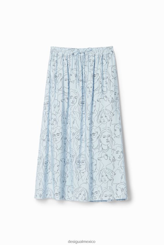 Desigual mujer falda midi con caras VZ26R0269 ropa