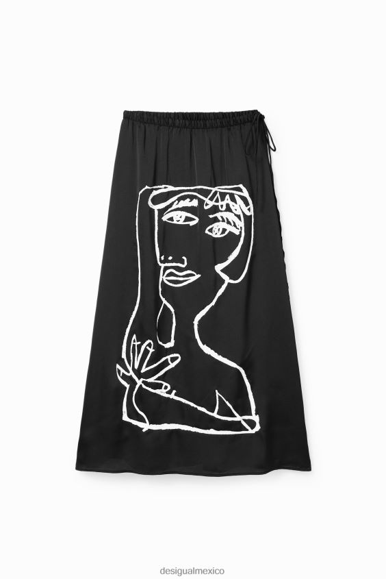 Desigual mujer falda midi con rostro artístico VZ26R0132 ropa