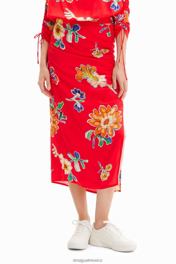 Desigual mujer falda midi fruncida VZ26R0761 ropa