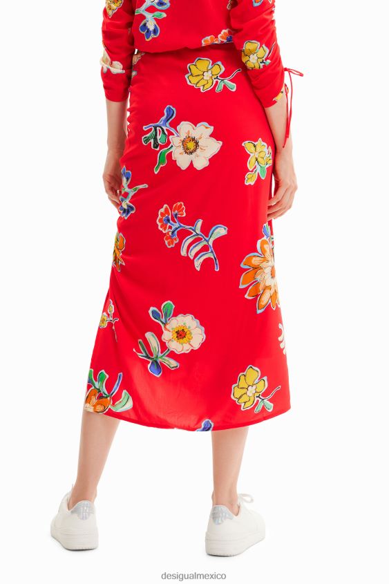 Desigual mujer falda midi fruncida VZ26R0761 ropa
