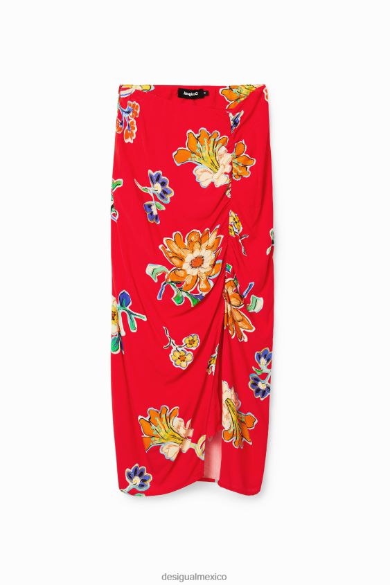 Desigual mujer falda midi fruncida VZ26R0761 ropa