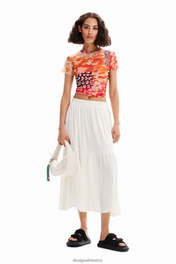 Desigual mujer falda midi texturizada VZ26R0859 ropa