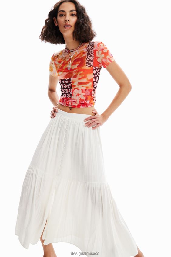 Desigual mujer falda midi texturizada VZ26R0859 ropa