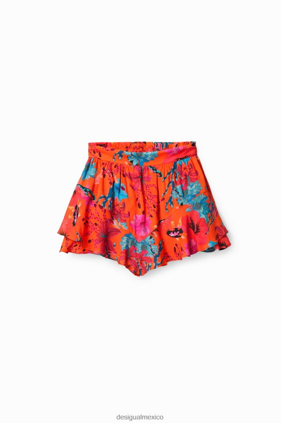 Desigual mujer falda pantalón color coral VZ26R01059 ropa