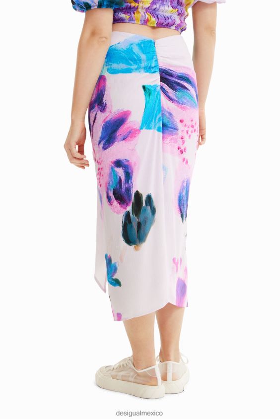 Desigual mujer metro. falda midi con abertura tipo pañuelo de christian lacroix VZ26R0726 ropa