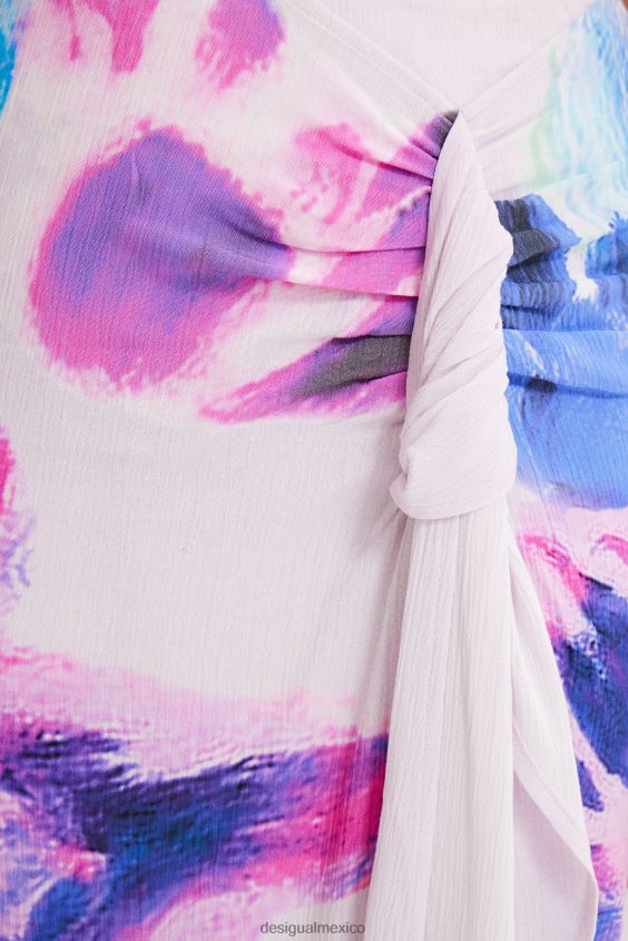 Desigual mujer metro. falda midi con abertura tipo pañuelo de christian lacroix VZ26R0726 ropa