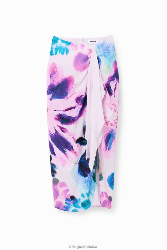 Desigual mujer metro. falda midi con abertura tipo pañuelo de christian lacroix VZ26R0726 ropa