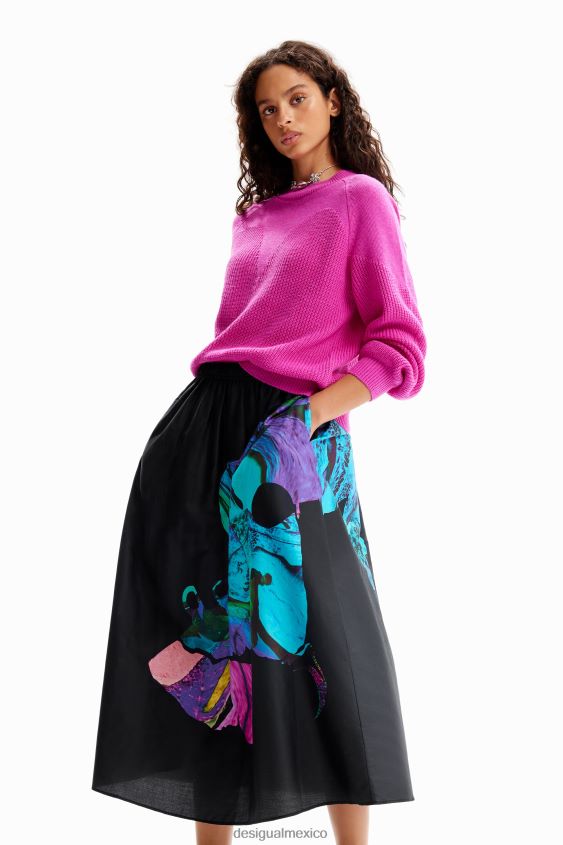 Desigual mujer metro. falda midi fluida de christian lacroix VZ26R0147 ropa