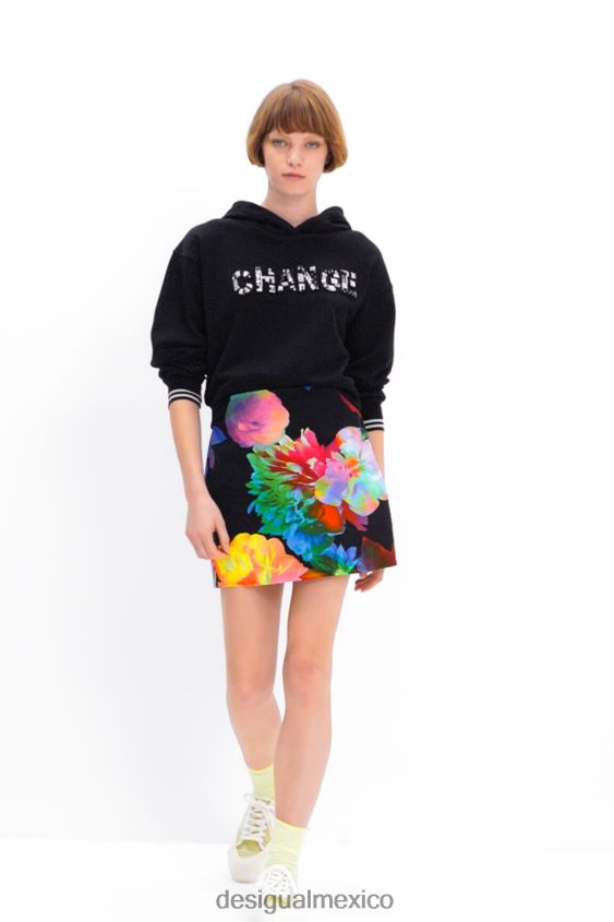 Desigual mujer minifalda ajustada con estampado floral VZ26R01005 ropa
