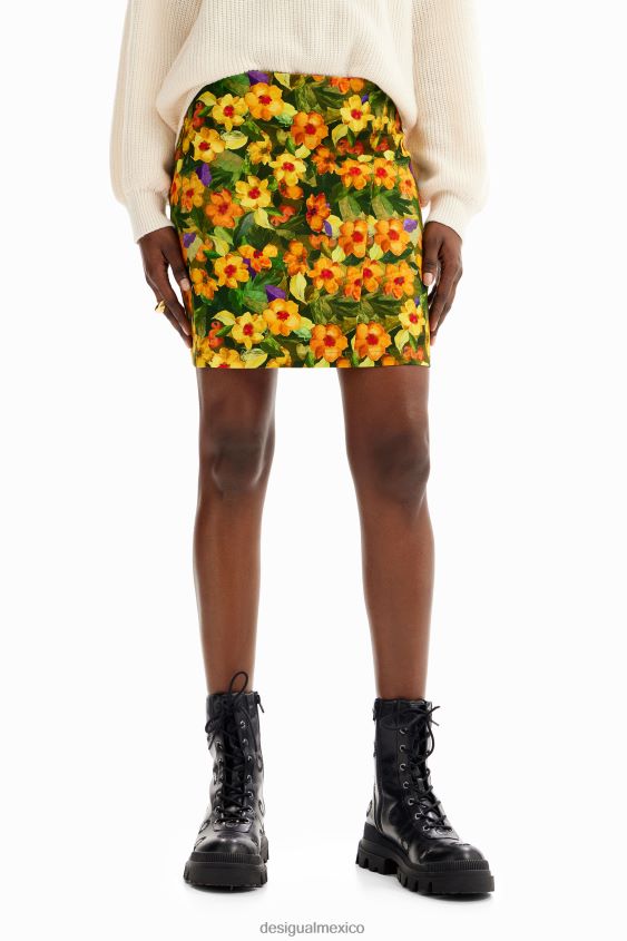Desigual mujer minifalda ajustada con estampado floral VZ26R0203 ropa