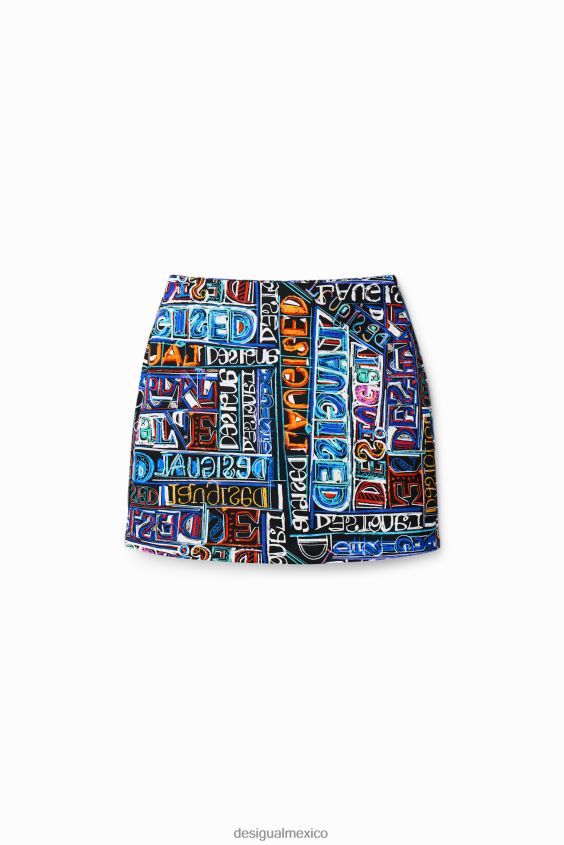 Desigual mujer minifalda ajustada con logo artístico VZ26R0739 ropa