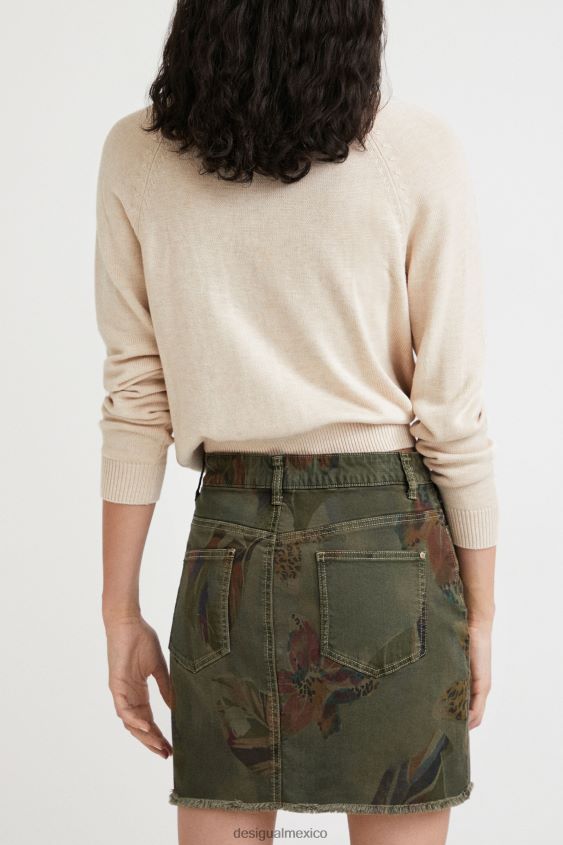 Desigual mujer minifalda con estampado floral y camuflaje VZ26R01044 ropa