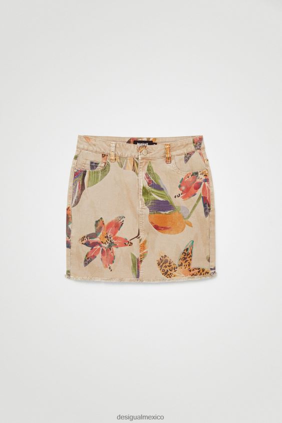Desigual mujer minifalda con estampado floral y camuflaje VZ26R01091 ropa