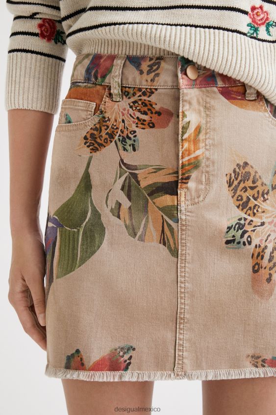 Desigual mujer minifalda con estampado floral y camuflaje VZ26R01091 ropa