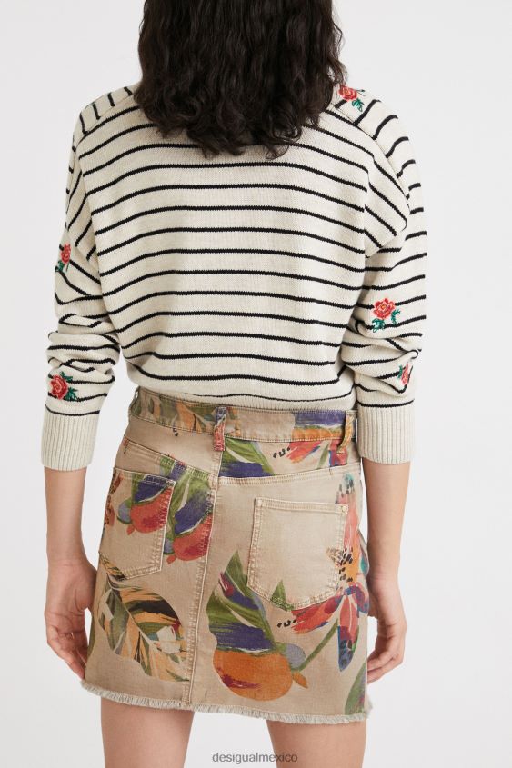 Desigual mujer minifalda con estampado floral y camuflaje VZ26R01091 ropa