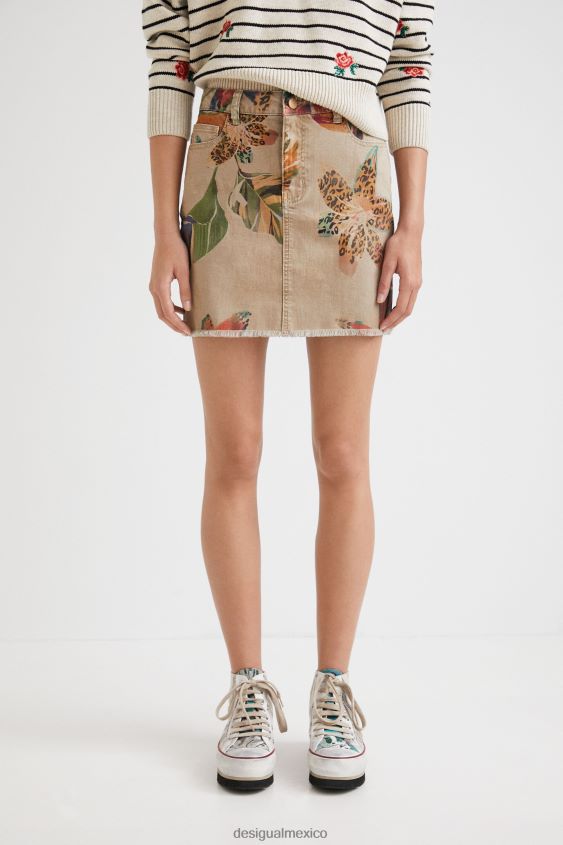 Desigual mujer minifalda con estampado floral y camuflaje VZ26R01091 ropa