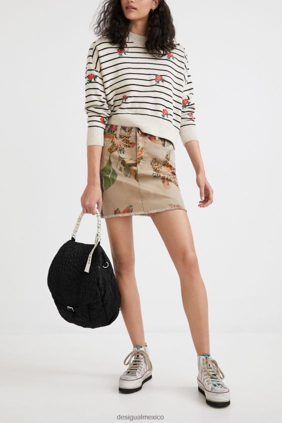 Desigual mujer minifalda con estampado floral y camuflaje VZ26R01091 ropa