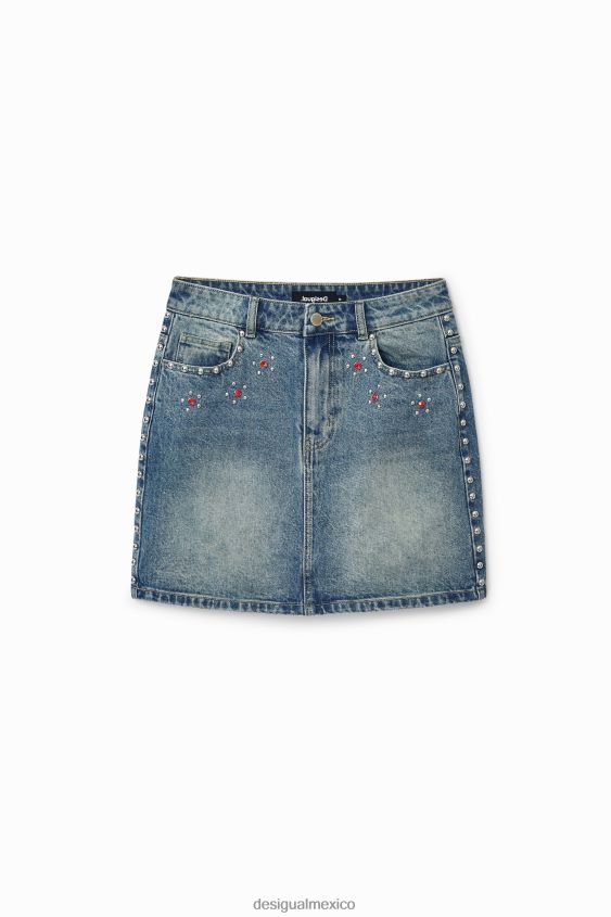 Desigual mujer minifalda con tachuelas de johnson hartig VZ26R01086 ropa