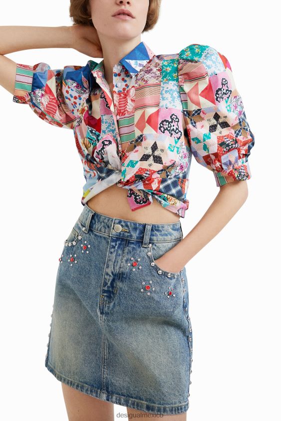 Desigual mujer minifalda con tachuelas de johnson hartig VZ26R01086 ropa