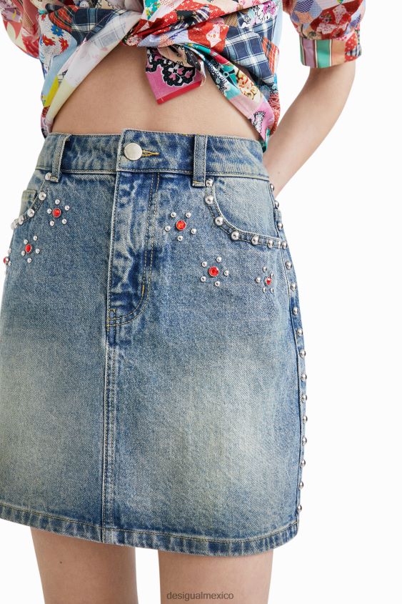Desigual mujer minifalda con tachuelas de johnson hartig VZ26R01086 ropa