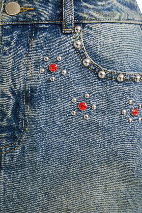 Desigual mujer minifalda con tachuelas de johnson hartig VZ26R01086 ropa