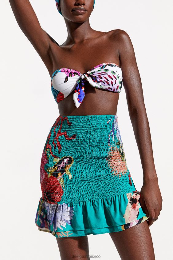 Desigual mujer minifalda coral sostenible VZ26R0635 ropa