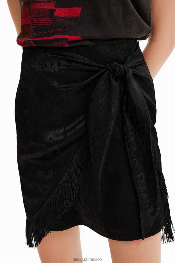 Desigual mujer minifalda cruzada con flecos VZ26R0545 ropa