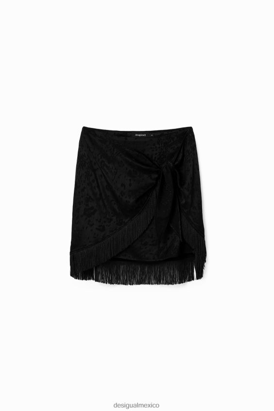 Desigual mujer minifalda cruzada con flecos VZ26R0545 ropa