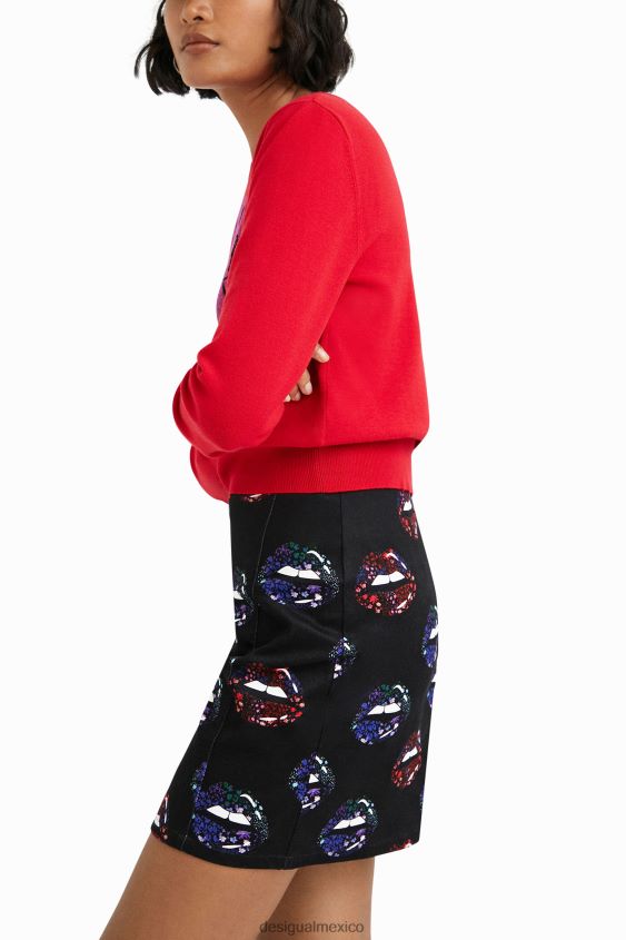 Desigual mujer minifalda de labios delgados VZ26R01087 ropa