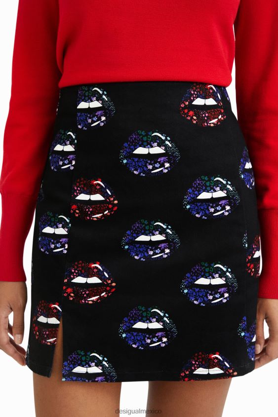 Desigual mujer minifalda de labios delgados VZ26R01087 ropa