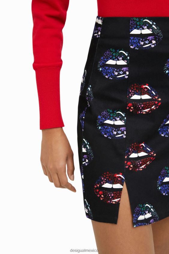 Desigual mujer minifalda de labios delgados VZ26R01087 ropa