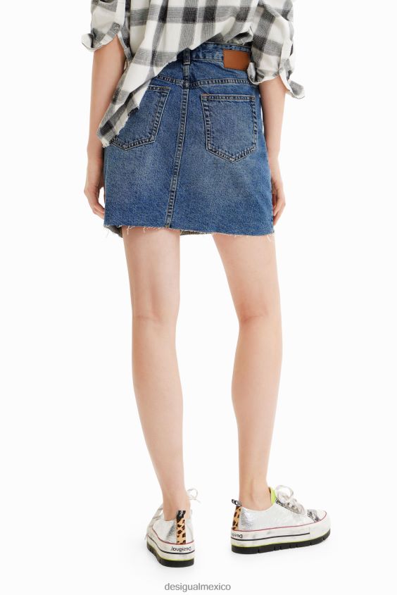 Desigual mujer minifalda de mezclilla con cintura cruzada VZ26R0600 ropa
