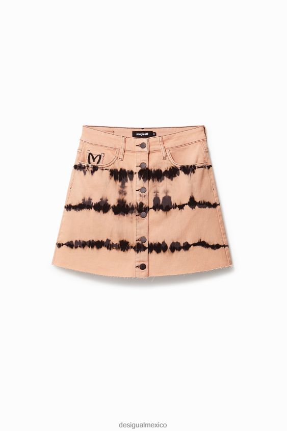 Desigual mujer minifalda de mezclilla con efecto tie-dye VZ26R0668 ropa