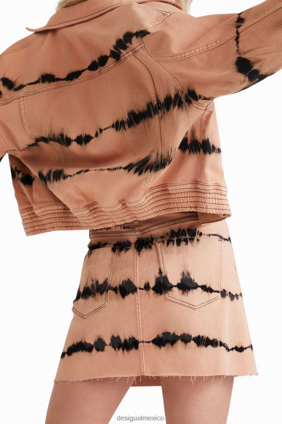 Desigual mujer minifalda de mezclilla con efecto tie-dye VZ26R0668 ropa