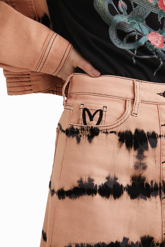 Desigual mujer minifalda de mezclilla con efecto tie-dye VZ26R0668 ropa