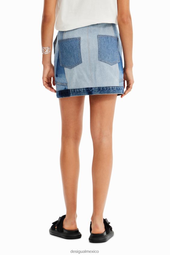 Desigual mujer minifalda de mezclilla reciclada VZ26R0916 ropa