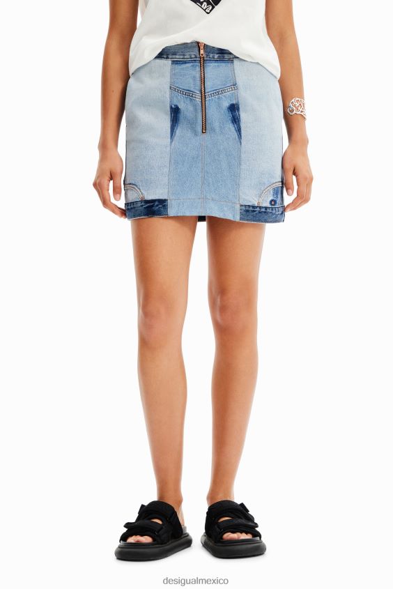 Desigual mujer minifalda de mezclilla reciclada VZ26R0916 ropa