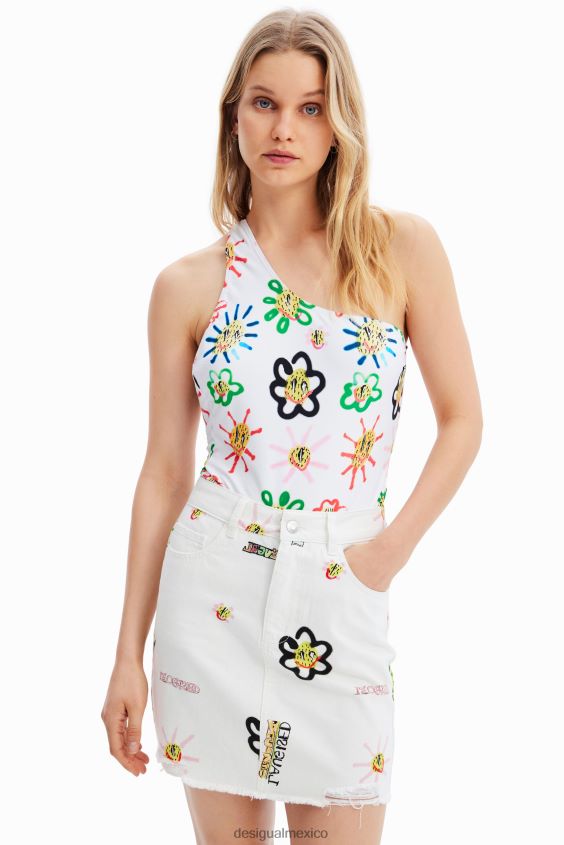 Desigual mujer minifalda denim con ilustraciones VZ26R0714 ropa