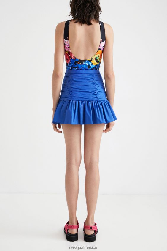 Desigual mujer minifalda drapeada con volantes VZ26R0754 ropa
