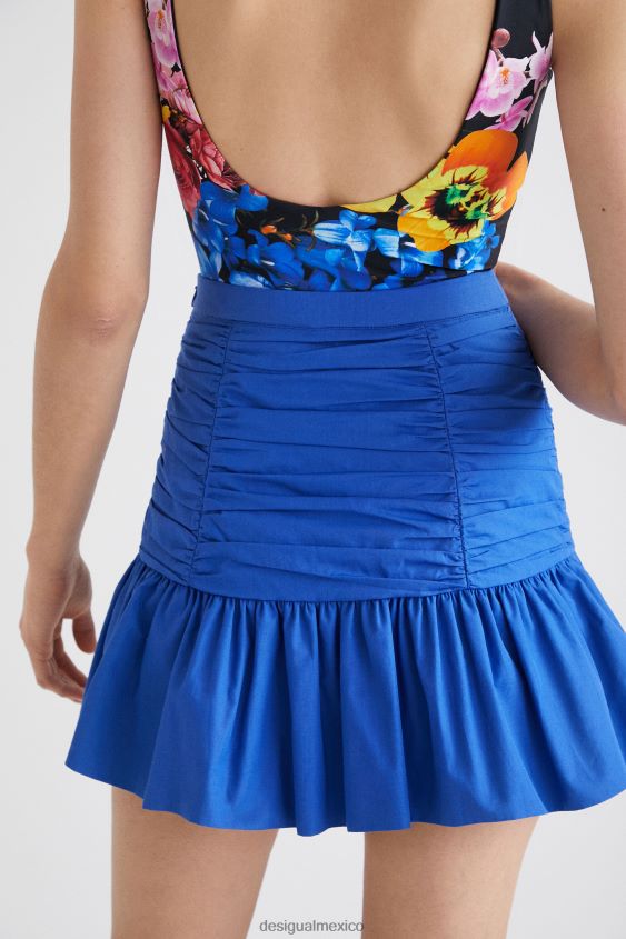 Desigual mujer minifalda drapeada con volantes VZ26R0754 ropa