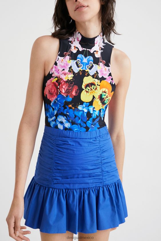 Desigual mujer minifalda drapeada con volantes VZ26R0754 ropa
