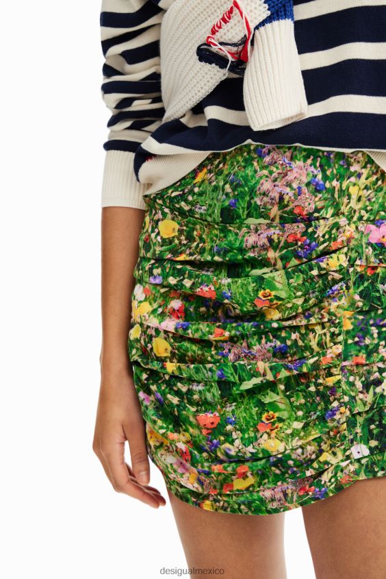 Desigual mujer minifalda drapeada floral VZ26R0573 ropa