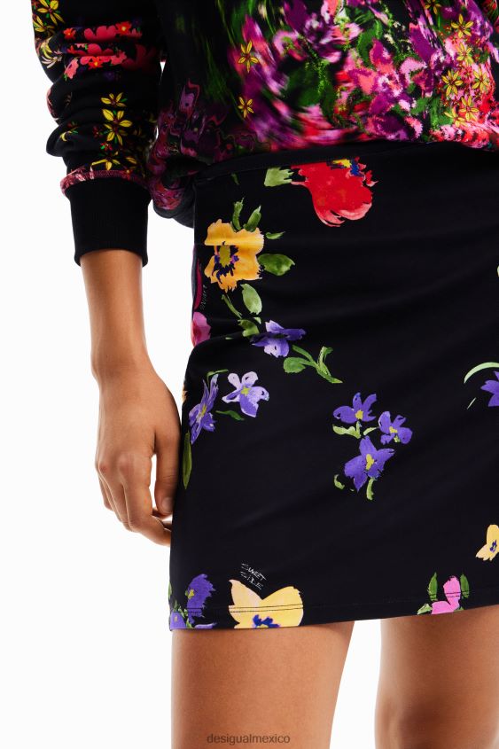 Desigual mujer minifalda elástica floral VZ26R0256 ropa